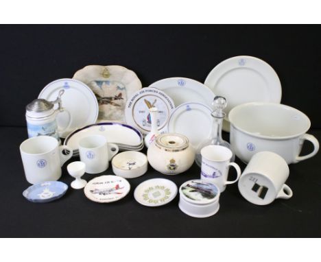 A Collection Of British World War Two era Royal Air Force officer mess &amp; dinner hall ceramics together with other Royal A