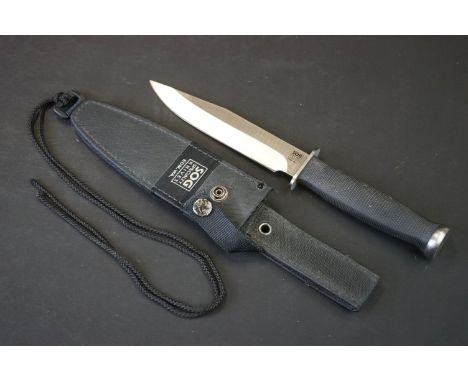 A Contemporary SOG speciality knife EDM.WA, The blade marked SEKI-JAPAN, complete with original scabbard. 