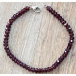 Armband, rote Steine (Rubine?), Goldschliesse -585ca. L-ca. 20 cm, 10,7 gr,
