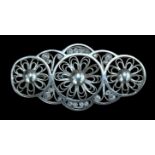 Durchbruch Silber-Brosche, B-5 cm, 5,6 gr
