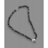 Amazonit-Halskette mit kl. Moissanite Anhänger dieser ca. 1ct, ca. L-40cm, Zertifikat anbei