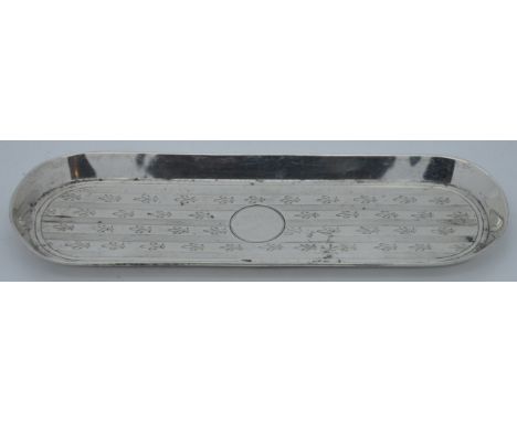 Silver pen tray Fleur de Lys design 