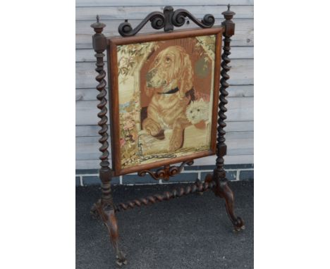Mahogany framed firescreen 