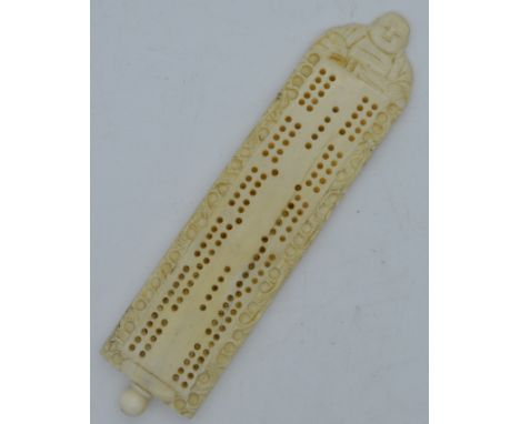Ivory Cribbage marker with Buddha 6.5'x1.5' 