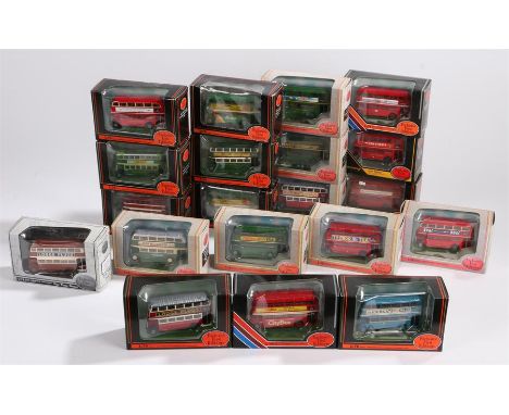 Twenty diecast 1:76 scale model coaches and buses, boxed (20)