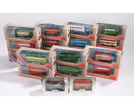 Twenty die-cast 1:76 scale model coaches and buses, boxed (20)