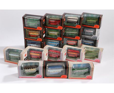 Twenty diecast 1:76 scale model coaches and buses, boxed (20)