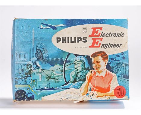 Philips Electric Engineer set, consisting of resistors, switches, a speaker etc. housed in original box