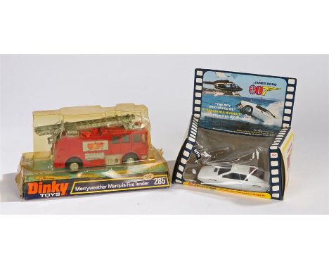 Corgi James Bond 007 Lotus Esprit, boxed, Dinky Merryweather Marquis fire tender, boxed (2)