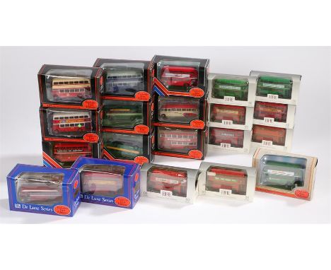 Twenty diecast 1:76 scale model coaches and buses, boxed (20)