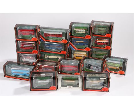 Twenty diecast 1:76 scale model coaches and buses, boxed (20)