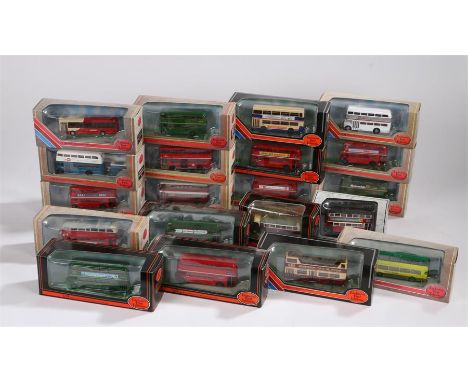 Twenty diecast 1:76 scale model coaches and buses, boxed (20)