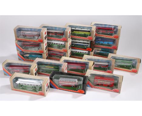 Twenty diecast 1:76 scale model coaches and buses, boxed (20)