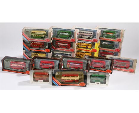 Twenty die-cast 1:76 scale model coaches and buses, boxed (20)