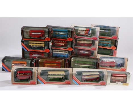 Twenty diecast 1:76 scale model coaches and buses, boxed (20)