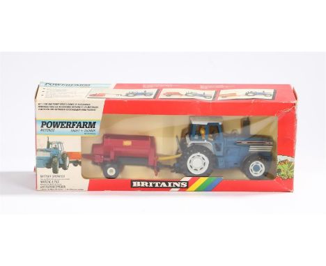Britains Powerfarm, 9381, Ford Tractor and Vari Spreader, boxed