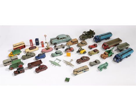 Approximately 40 Dinky toy cars and planes together with a 1950's clockwork toy car, (qty)