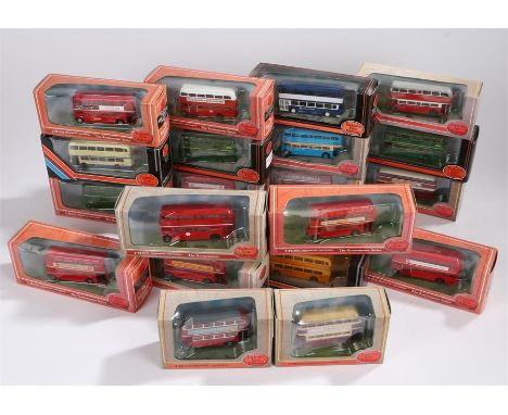 Twenty die-cast 1:76 scale model coaches and buses, boxed (20)