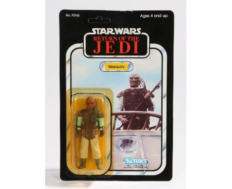 Kenner Weequay, Star Wars, Return of the Jedi, 1984, upon a 77 back unpunched card