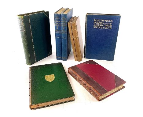 ALGERNON CHARLES SWINBURNE 'Posthumous Poems,' first edition, rebacked, gilt embossed coat of arms to front board, William He