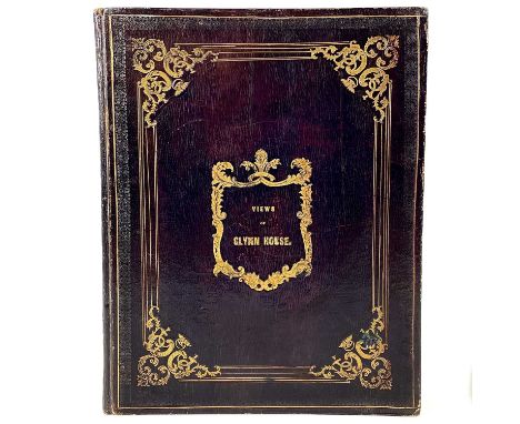 Col COCKBURN. 'Views of Glynn House near Bodmin, Cornwall', Full original leather with ornate gilt decorations, seven tinted 