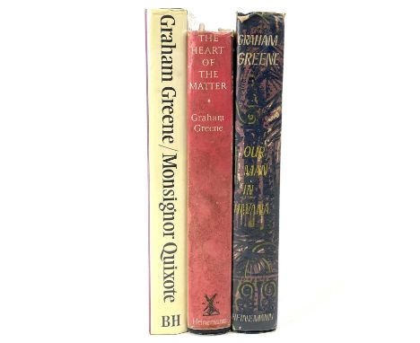 Three Graham Green first editions. 'The Heart of the Matter', first edition, original cloth, heavy spotting on edges of text 