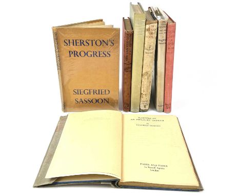 Two Siegfried Sassoons first editions and four re-prints. 'Meredith' first edition, original cloth, sun faded, light spotting