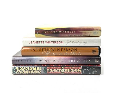 Five works by Jeanette Winterson. WRITTEN ON THE BODY (1992) Jonathan Cape. First edition Price clipped SEXING THE CHERRY (19