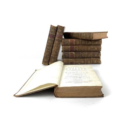 DAVID HUME. ‘The History of England’, Eight vols, full leather, loose first few leaves to vol II, T. Cadell, London, 1789. (8