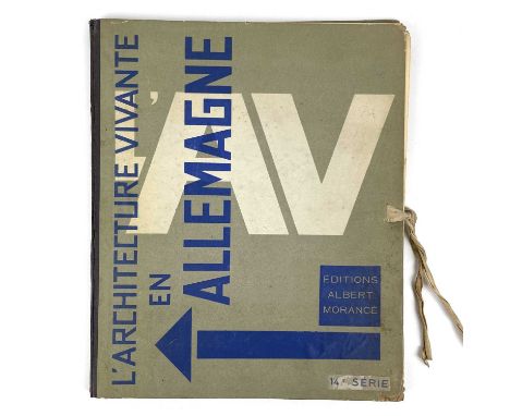 ERICH MENDELSOHN. 'L'Architecture Vivante En Allemagne,' Loose leaves contained in a cloth-backed portfolio with ties, spotti