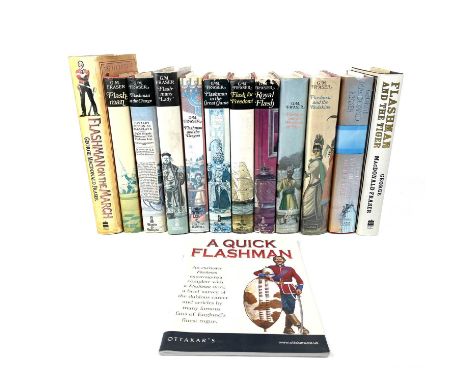 Twelve first edition 'Flashman's' by G. M. Fraser. G. M. FRASER. 'Flashman,' first edition, original cloth, unclipped dj, som