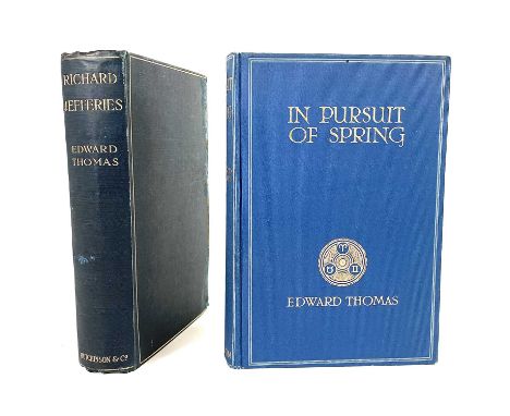 EDAWARD THOMAS. 'In Pursuit of Spring.' First Edition, original cloth, top edge gilt, colour illustrations, Thomas Nelson and