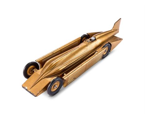 A TIN-PLATE CLOCKWORK TOY CAR 'GOLDEN ARROW RACER' KINGSBURY MANUFACTURING CO, NEW HAMPSHIRE, USA, CIRCA 1929 In gold paint f