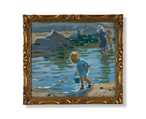 λ&nbspDOROTHEA SHARP (BRITISH 1874-1955) PADDLING Oil on board Signed with initials (lower left) 19 x 21.5cm (7¼ x 8¼ in.)  P