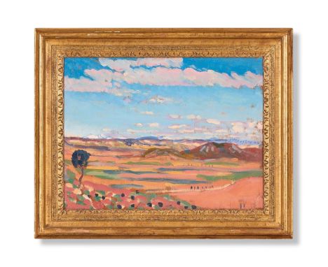 JAMES DICKSON INNES (BRITISH 1887-1914)  LANDSCAPE, SOUTH OF FRANCE Oil on panel 30 x 40cm (11¾ x 15½ in.)Painted circa 1912.