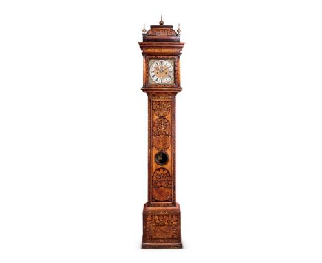 A WILLIAM III/QUEEN-ANNE WALNUT AND FLORAL MARQUETRY EIGHT-DAY LONGCASE CLOCK  JOSEPH WINDMILLS LONDON, CIRCA 1700-05   The s