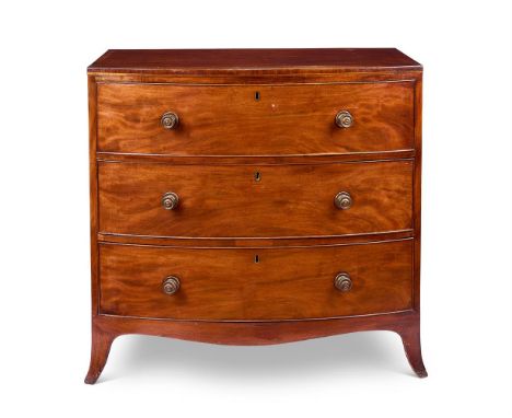 A REGENCY MAHOGANY BOWFRONT CHEST  EARLY 19TH CENTURY                                                                        