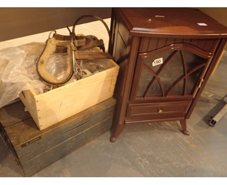 Cantilever tool box and tools, scythe and fixings etc 