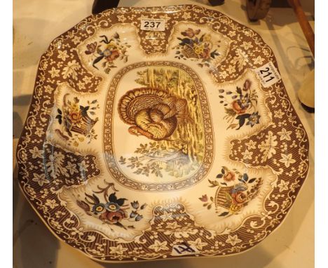 Large Spode turkey meat plate