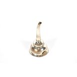 A silver wine funnel, with beaded border and shell decoration, Birmingham 1940