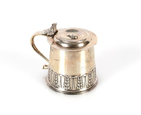 A silver miniature lidded tankard,&nbsp;produced for the Merchant Tailors Company in Commemoration of the 600th Anniversary o