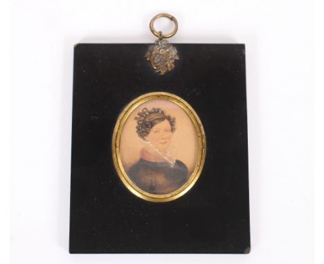 Albin Roberts Burt 1783-1842, portrait miniature of a lady, signed to the reverse, dated 1821, also signed bottom right of th