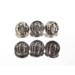A set of six silver Art Nouveau design buttons, Birmingham 1903; stamped L.C. & Co. Ltd