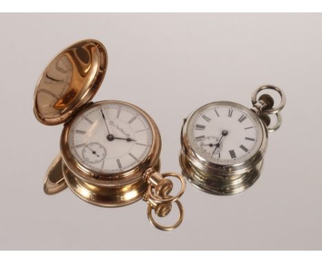 A silver cased pocket watch, Birmingham 1886 and an Elgin Watch Co. of Illinois gold plated full hunter