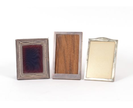 Three various silver mounted easel photograph frames