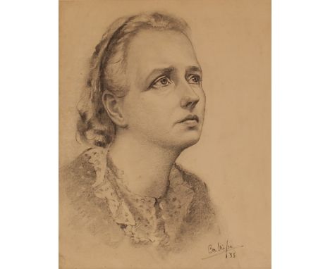 Cor Visser 1903-1982,&nbsp;study of 'Anna' at 27, signed watercolour dated 1938, 59cm x 46cm; a portrait study of 'Emmy' cont