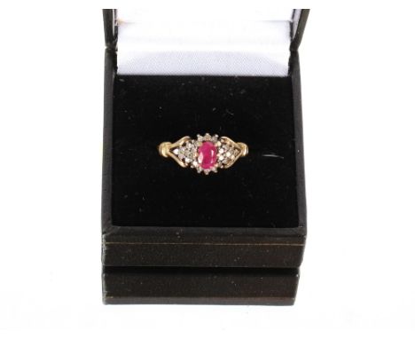 A 9ct gold and diamond cluster ring,&nbsp;ring size J/K, 3gms total weight; and an 18ct gold and diamond cluster ring, ring s