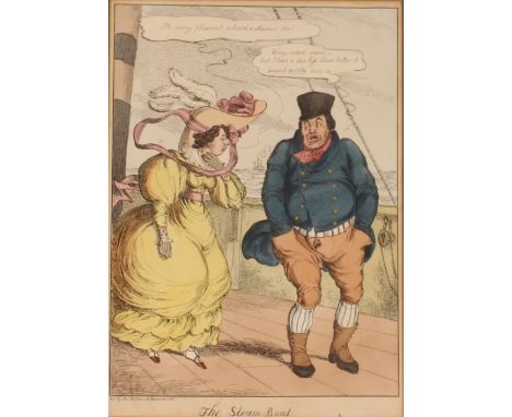 Heath, humorous colour caricature 'Steam Boat', plate 34cm x 24cm