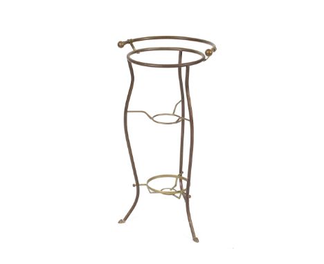 An unusual brass basin stand,&nbsp;&nbsp;raised on shaped supports terminating in hoof feet
