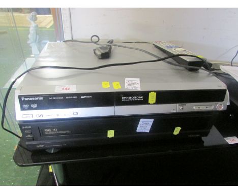 PANASONIC DVD RECORDER WITH REMOTE, AND TOSHIBA VIDEO PLAYER
